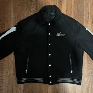 Black Amiri Bones Varsity Jacket